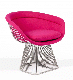 Warren Platner Style Wire Dining Chair upholstered