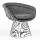 Warren Platner Style Wire Dining Chair upholstered