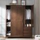 Ixchel Solid Oak Wood Wardrobe - Smoke Expresso
