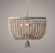 Whitewash Wood Bead Pendant Lamp