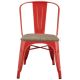 Xavier Pauchard Tolix Style Chair with Elm Seat - Stackable Dining Chair