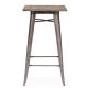 Xavier Pauchard Tolix Style Wooden Top Square Bar Table / High Table