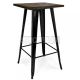 Xavier Pauchard Tolix Style Wooden Top Square Bar Table / High Table