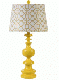 Yellow Spindle Table Lamp with Lattice Shade
